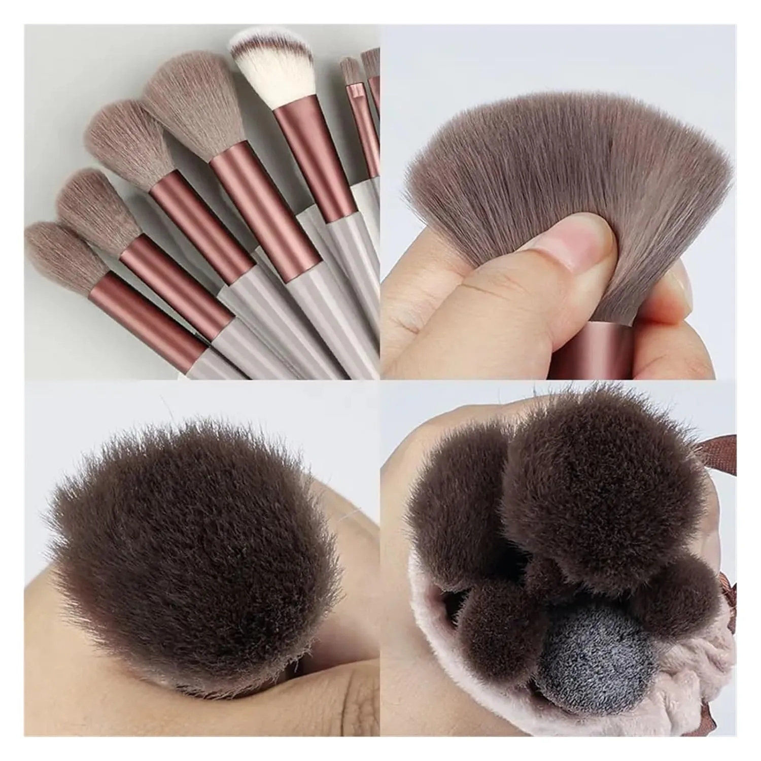 13Pcs Makeup Brushes Set Soft Fluffy Eye Shadow Highlighter Concealers Brush Blush Loose Powder Brush Blending Women Beauty Tool(Silver black)