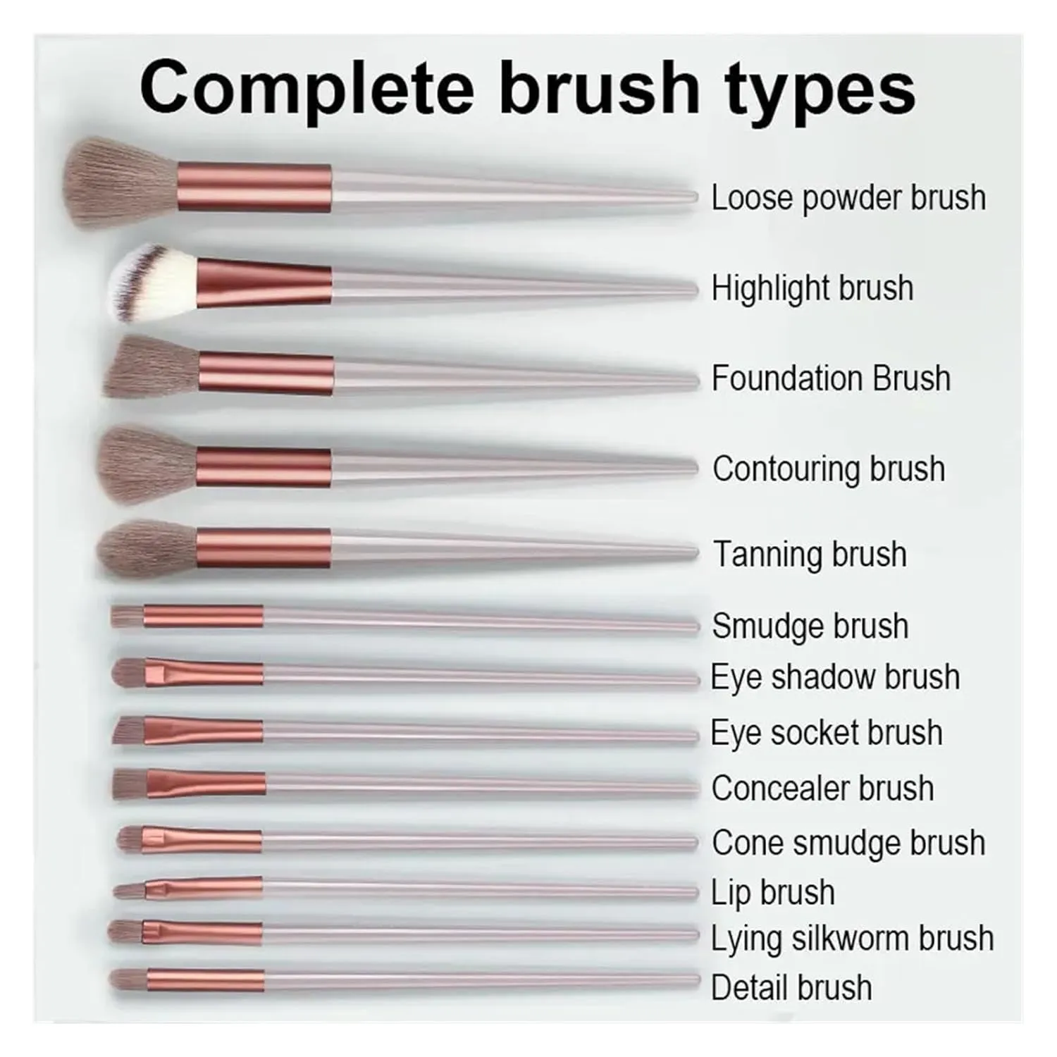 13Pcs Makeup Brushes Set Soft Fluffy Eye Shadow Highlighter Concealers Brush Blush Loose Powder Brush Blending Women Beauty Tool(Silver black)
