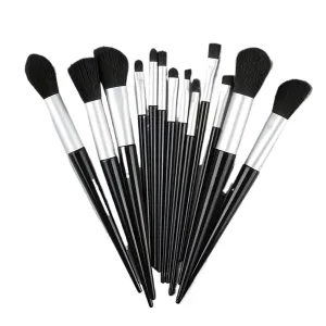13Pcs Makeup Brushes Set Soft Fluffy Eye Shadow Highlighter Concealers Brush Blush Loose Powder Brush Blending Women Beauty Tool(Silver black)