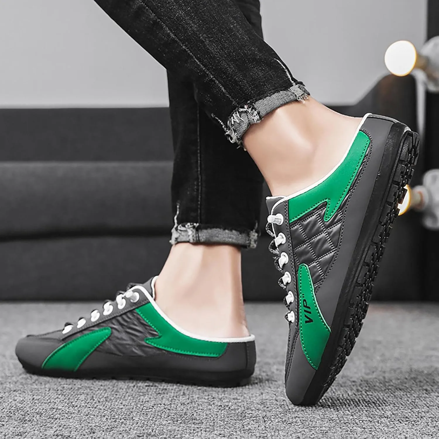 2023 Men's New Spring And Autumn Fisherman's Shoes Slip On Shoes Mens Suede Shoes Casual Cushion Mesh Trendy Slip on