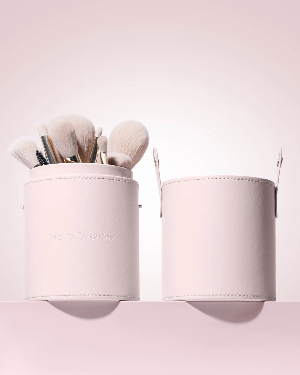 24 Piece Brush Set for Cosmetics with Matching Travel Case Container (Oh Darling)