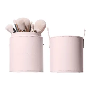 24 Piece Brush Set for Cosmetics with Matching Travel Case Container (Oh Darling)