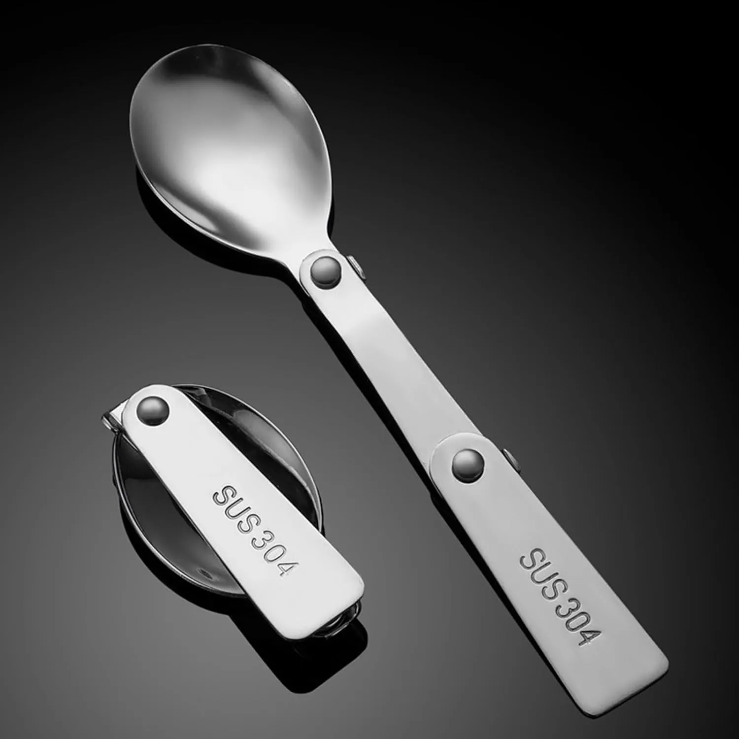 30 -Piece Silverware Set， Service for 10，Utensils Camping Utensils Folding Spoon Stainless Steel Cutlery Set 304 Salad Spoon Fork Outdoor Camping Multifunctional Folding Spoon