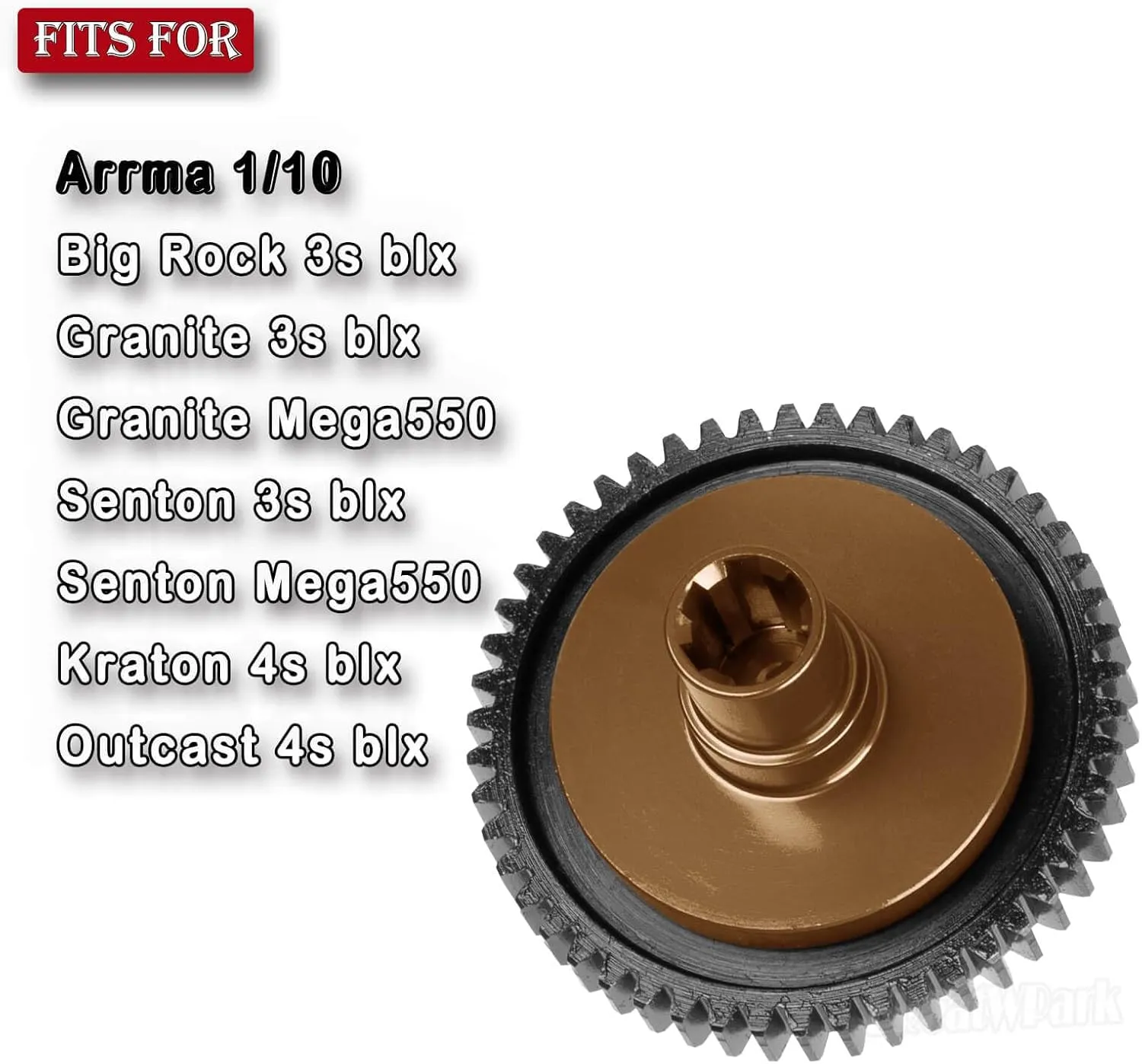 50T 0.8Mod Slipper Gear Upgrades Part for 1/10 Arrma Granite Senton Big Rock Vorteks 3S Blx Mega550, Kraton Outcast 4S Blx, 1/8 Typhon 3S,Bronze