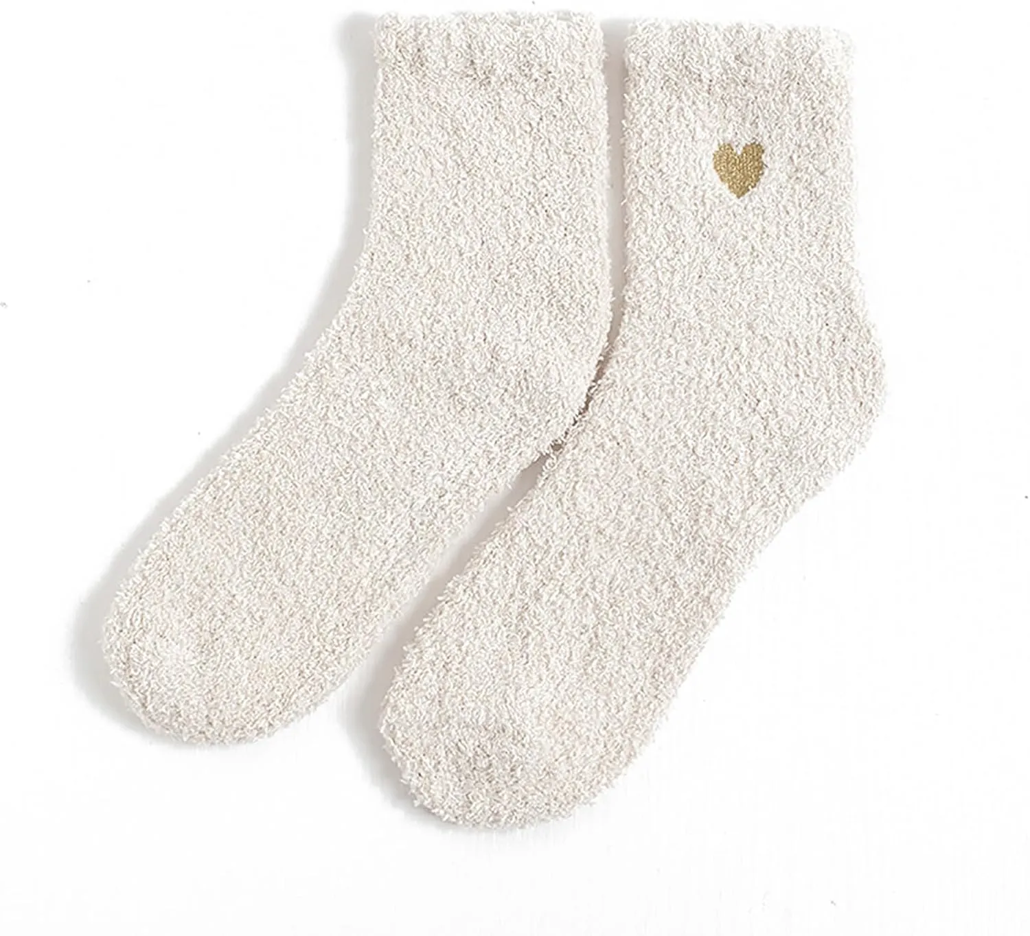6 Pairs Heart Fuzzy Socks Cozy Winter Warm Socks Thick Fluffy Slipper Socks for Women Teen Girls
