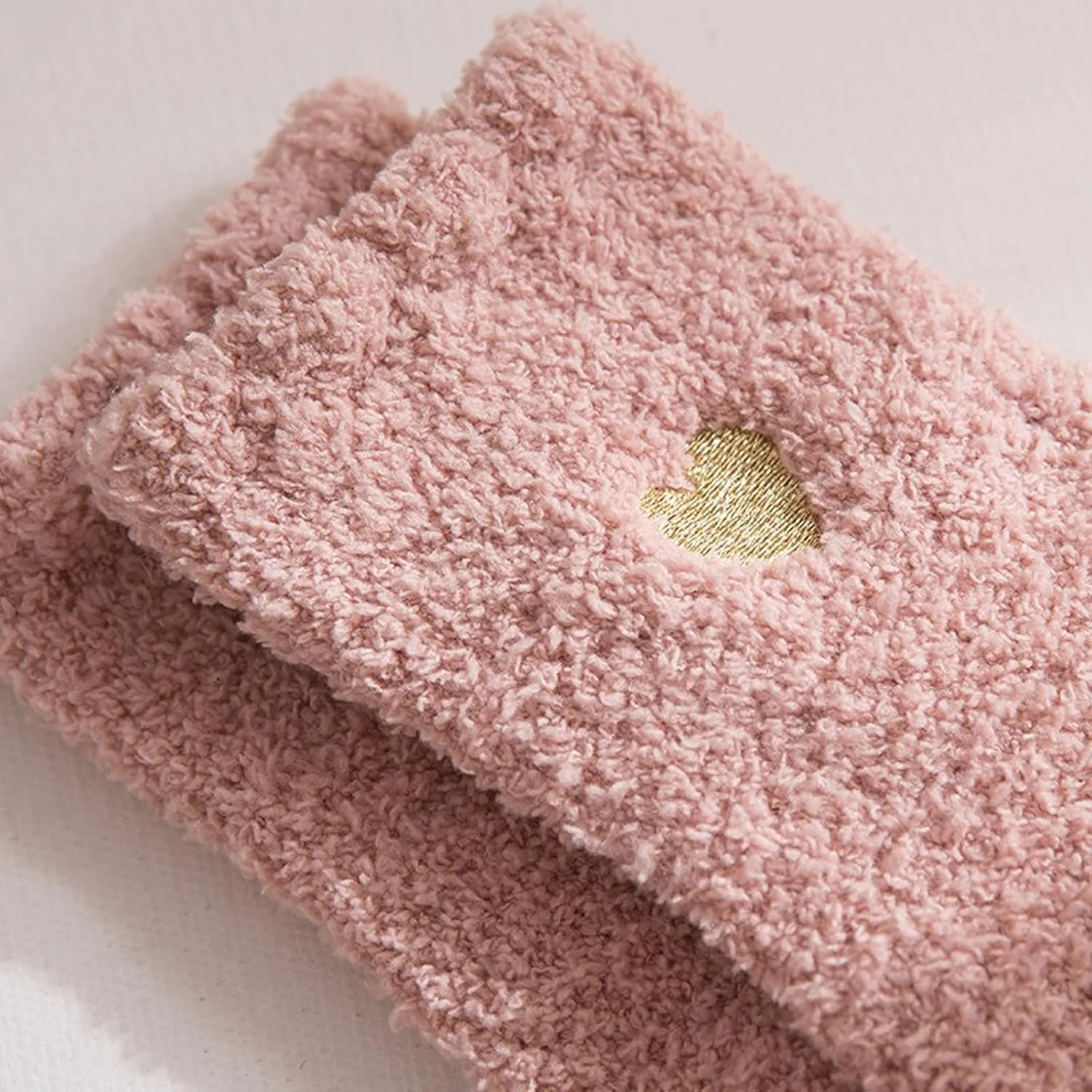 6 Pairs Heart Fuzzy Socks Cozy Winter Warm Socks Thick Fluffy Slipper Socks for Women Teen Girls