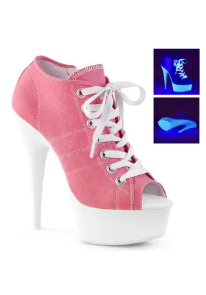6" Heel, 1 3/4" PF Open Toe Sneaker, Side Zip