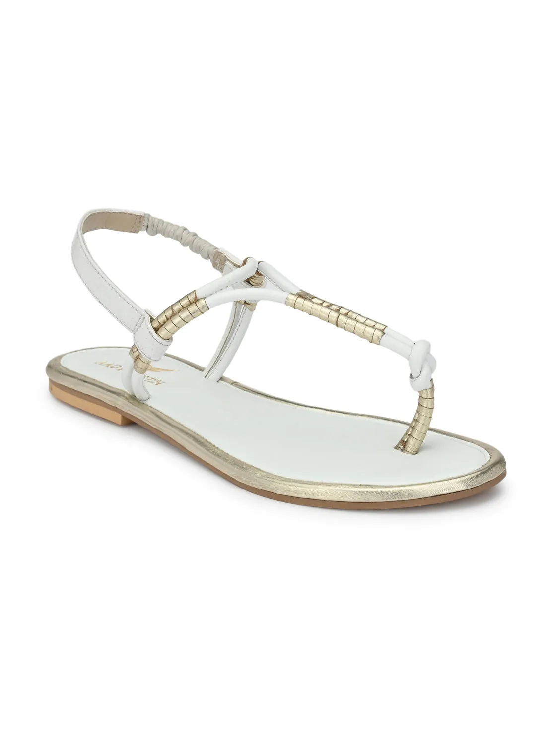 Aady Austin Women White Casual Open Toe Flats (AUSF19034)