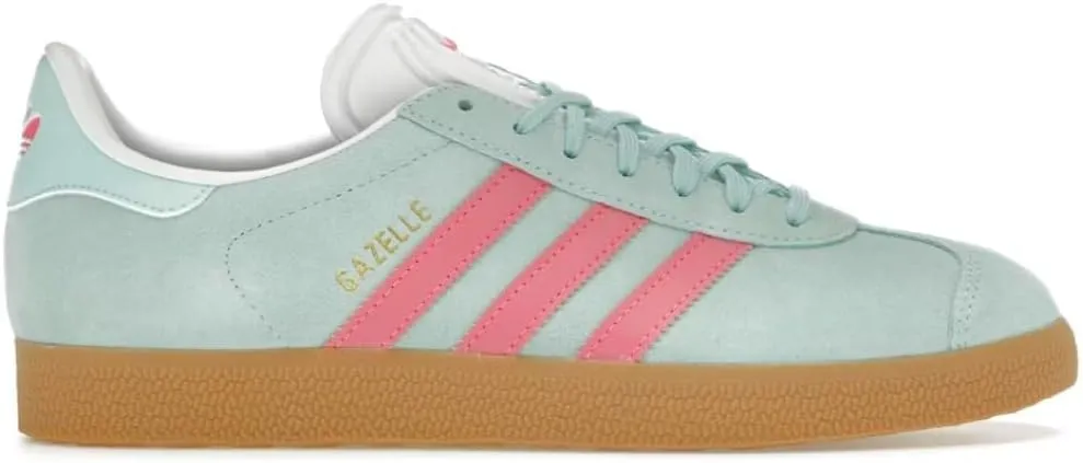 adidas Gazelle Womens Sneaker (Flash Aqua Lucid Pink, US Footwear Size System, Adult, Women, Numeric, Medium, 10)