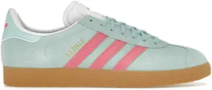 adidas Gazelle Womens Sneaker (Flash Aqua Lucid Pink, US Footwear Size System, Adult, Women, Numeric, Medium, 10)