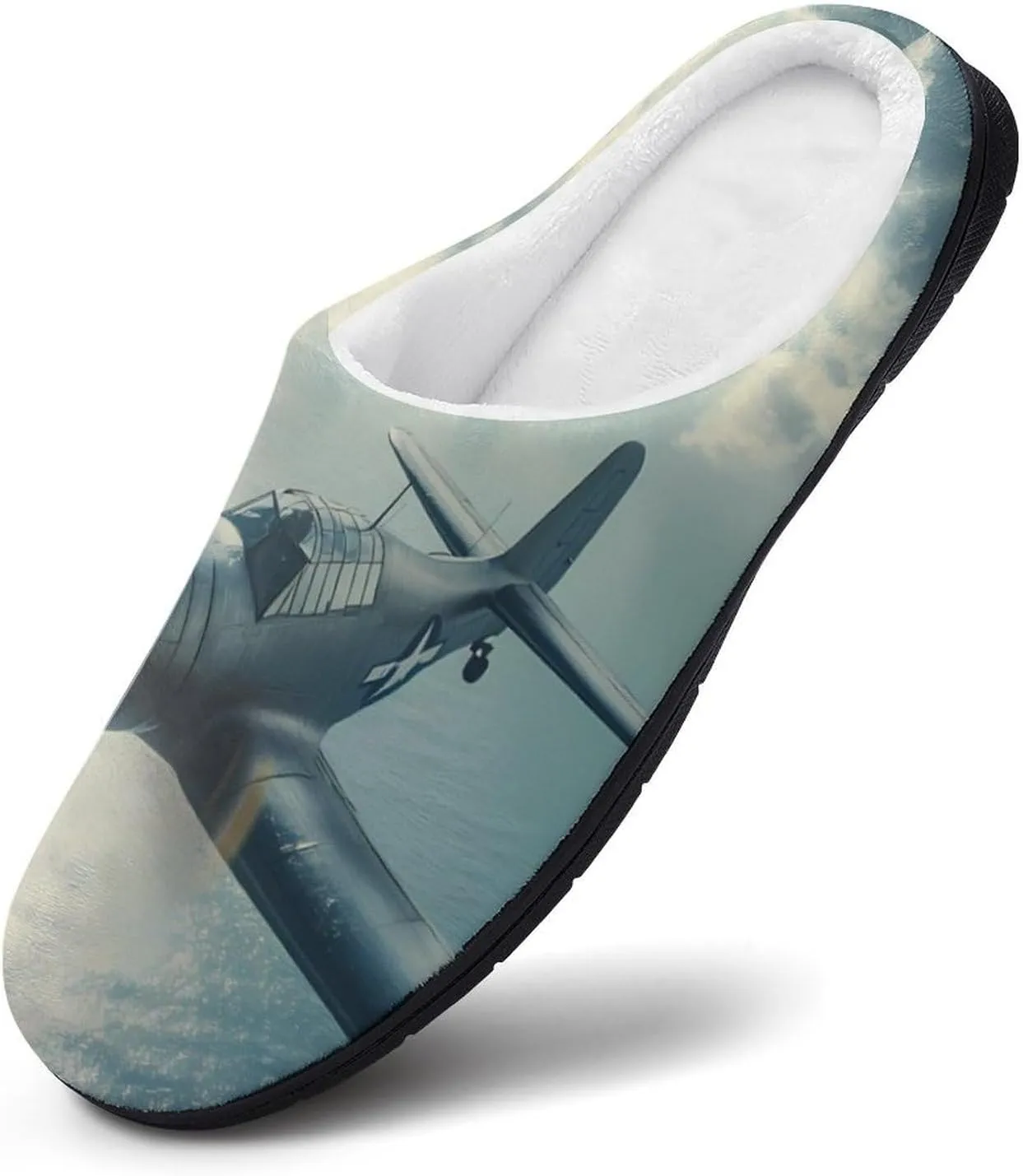 Airplane Aviation Men's Slippers Winter House Shoes Bedroom Slipper Travel Hotel Slippers