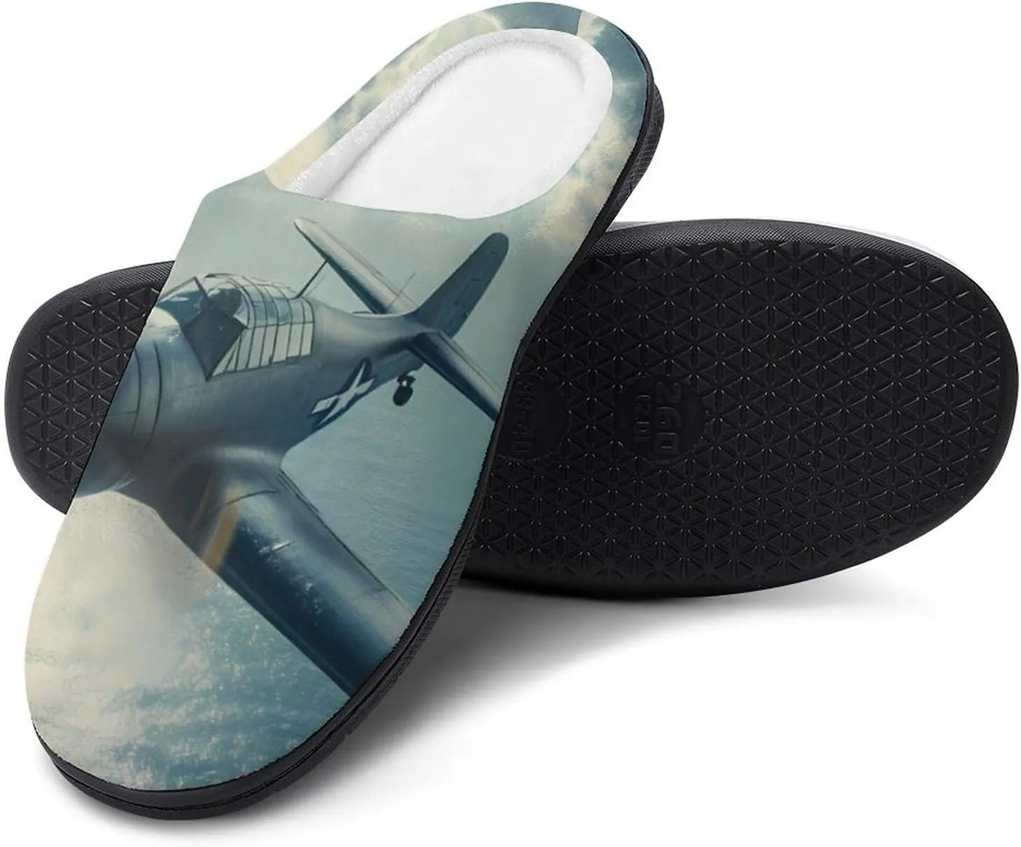 Airplane Aviation Men's Slippers Winter House Shoes Bedroom Slipper Travel Hotel Slippers