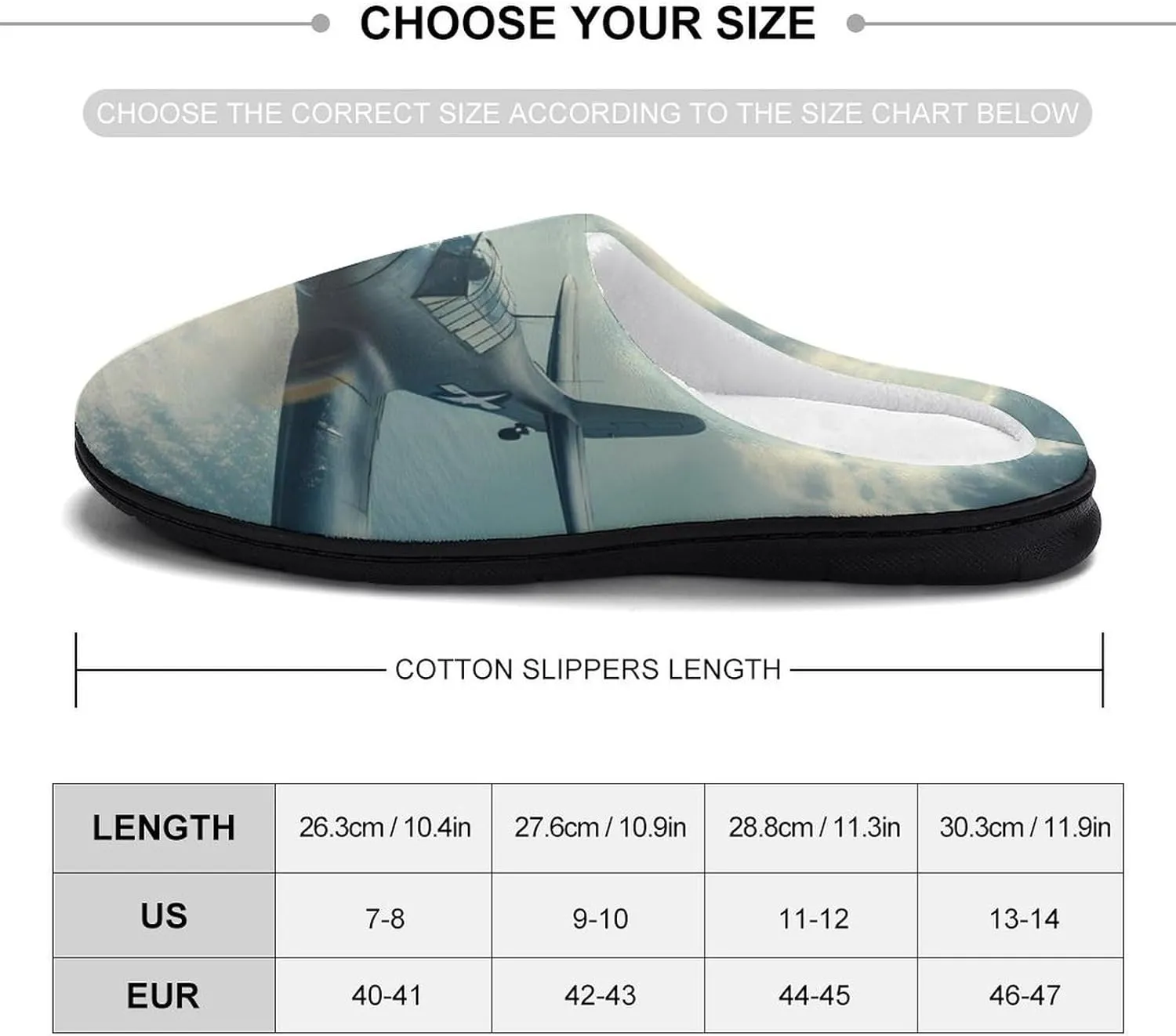 Airplane Aviation Men's Slippers Winter House Shoes Bedroom Slipper Travel Hotel Slippers