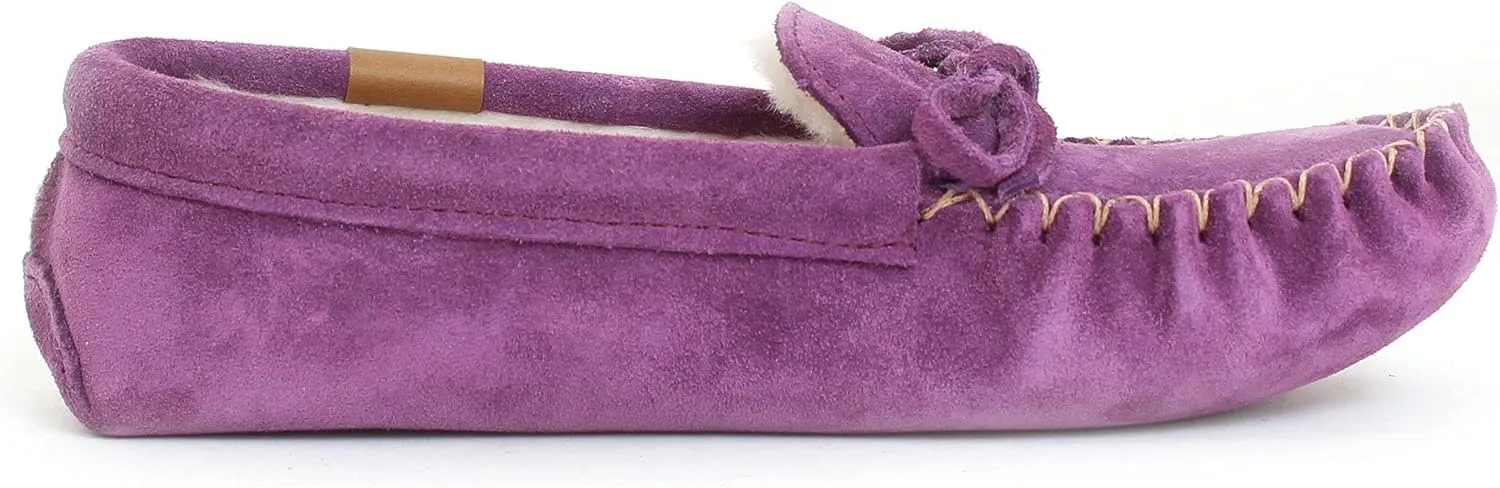 AMIMOC Istah Moccasin Shoes for Women - Comfortable Handmade Suede Slipper for Indoor