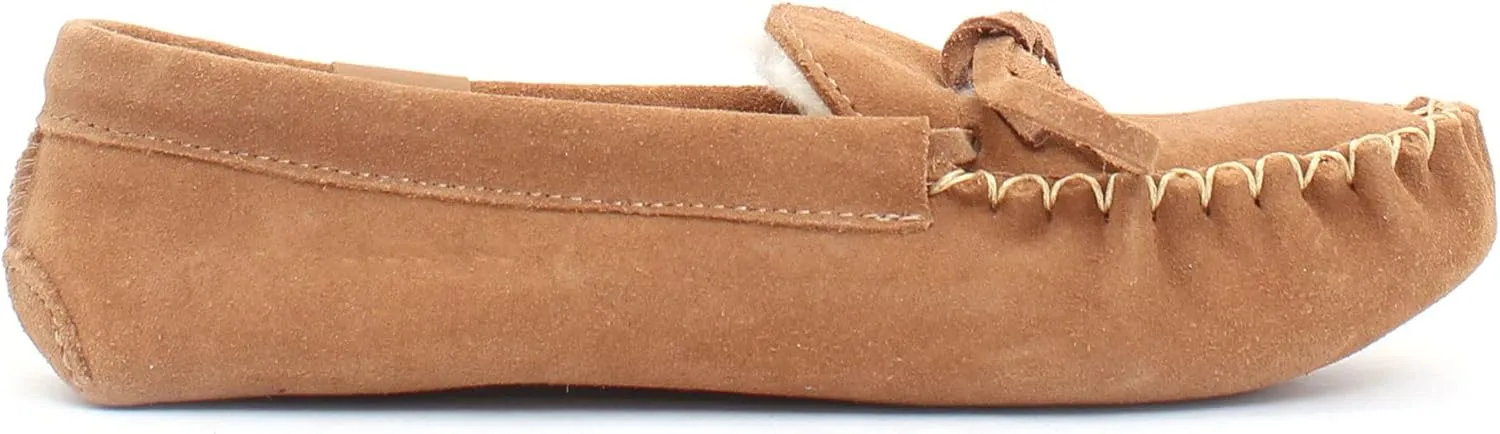 AMIMOC Istah Moccasin Shoes for Women - Comfortable Handmade Suede Slipper for Indoor