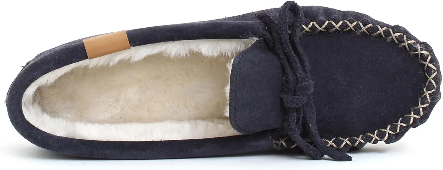 AMIMOC Istah Moccasin Shoes for Women - Comfortable Handmade Suede Slipper for Indoor