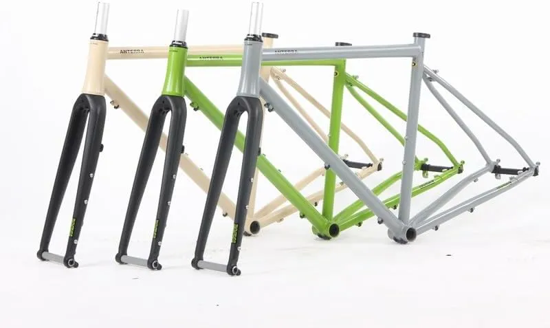 Anterra Steel Gravel Cyclocross Super Road Frameset 700c Disc Brake Frame Aluminum Tapered Fork Thru Axle with Headset