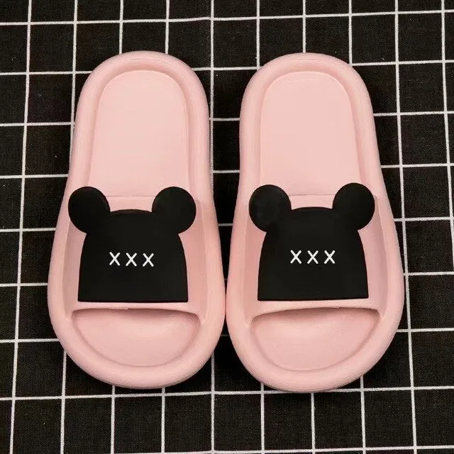 Anti Slip Funny Cartoon Themed Slip On Bathroom Slippers