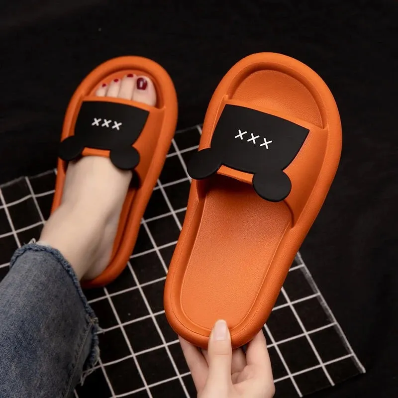 Anti Slip Funny Cartoon Themed Slip On Bathroom Slippers