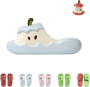 Apples Slippers for Women Men,Shaped Fruit Slides Couple Beach Sandals,Summer 3D Cute Cartoon Non-Slip Slides Shower Shoes