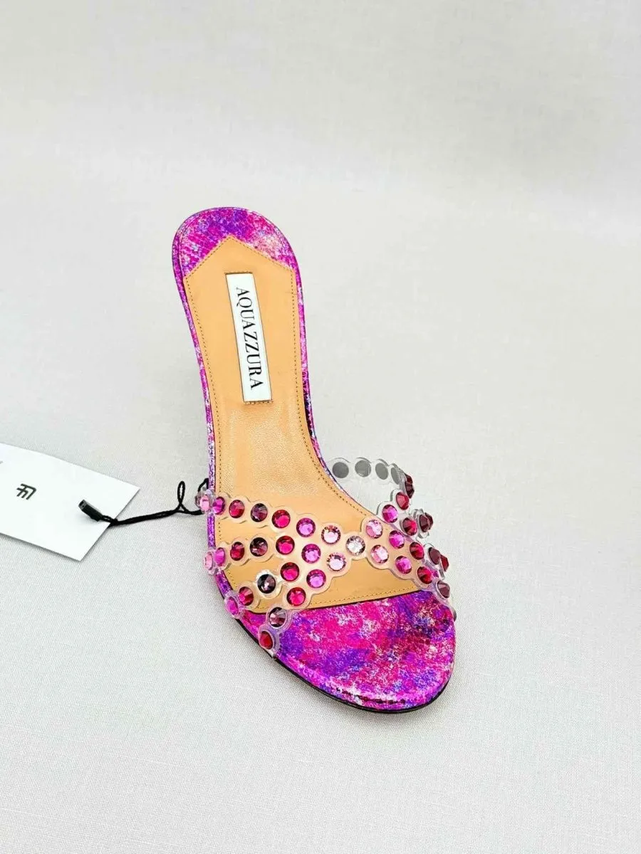 AQUAZZURA Tequila Pink Mules 38.5