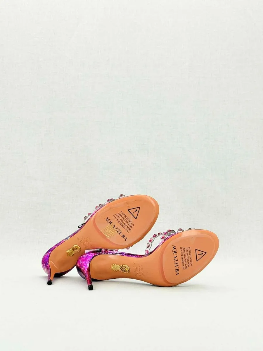 AQUAZZURA Tequila Pink Mules 38.5