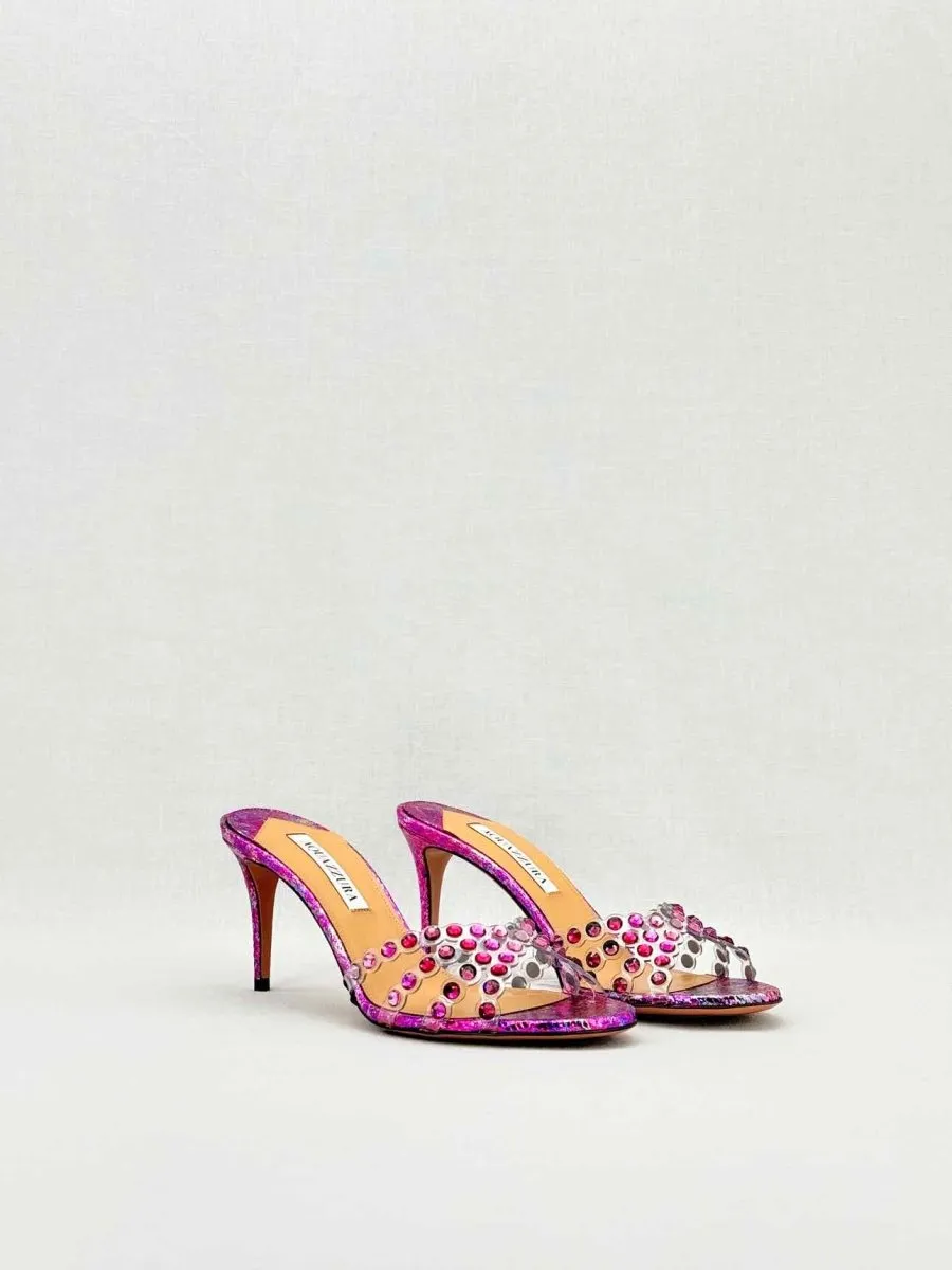 AQUAZZURA Tequila Pink Mules 38.5