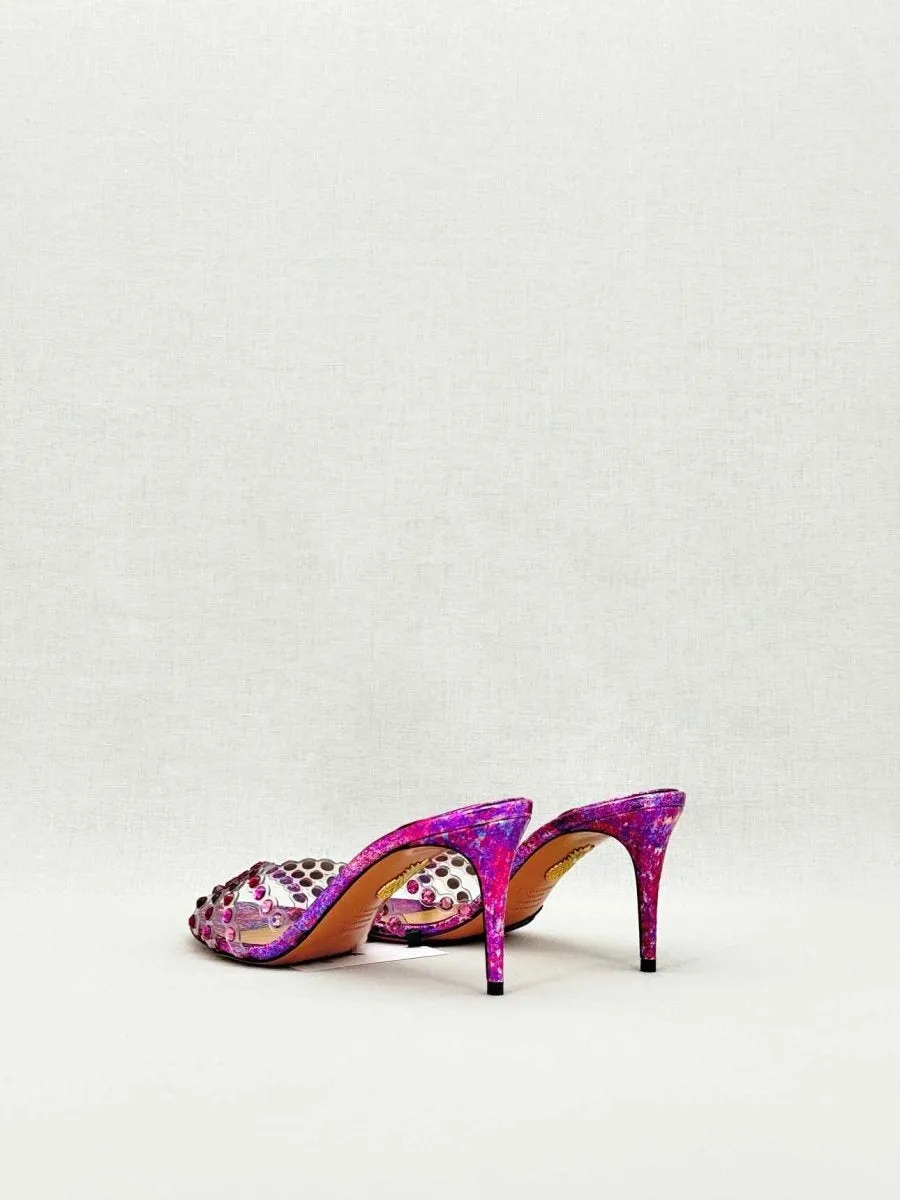 AQUAZZURA Tequila Pink Mules 38.5