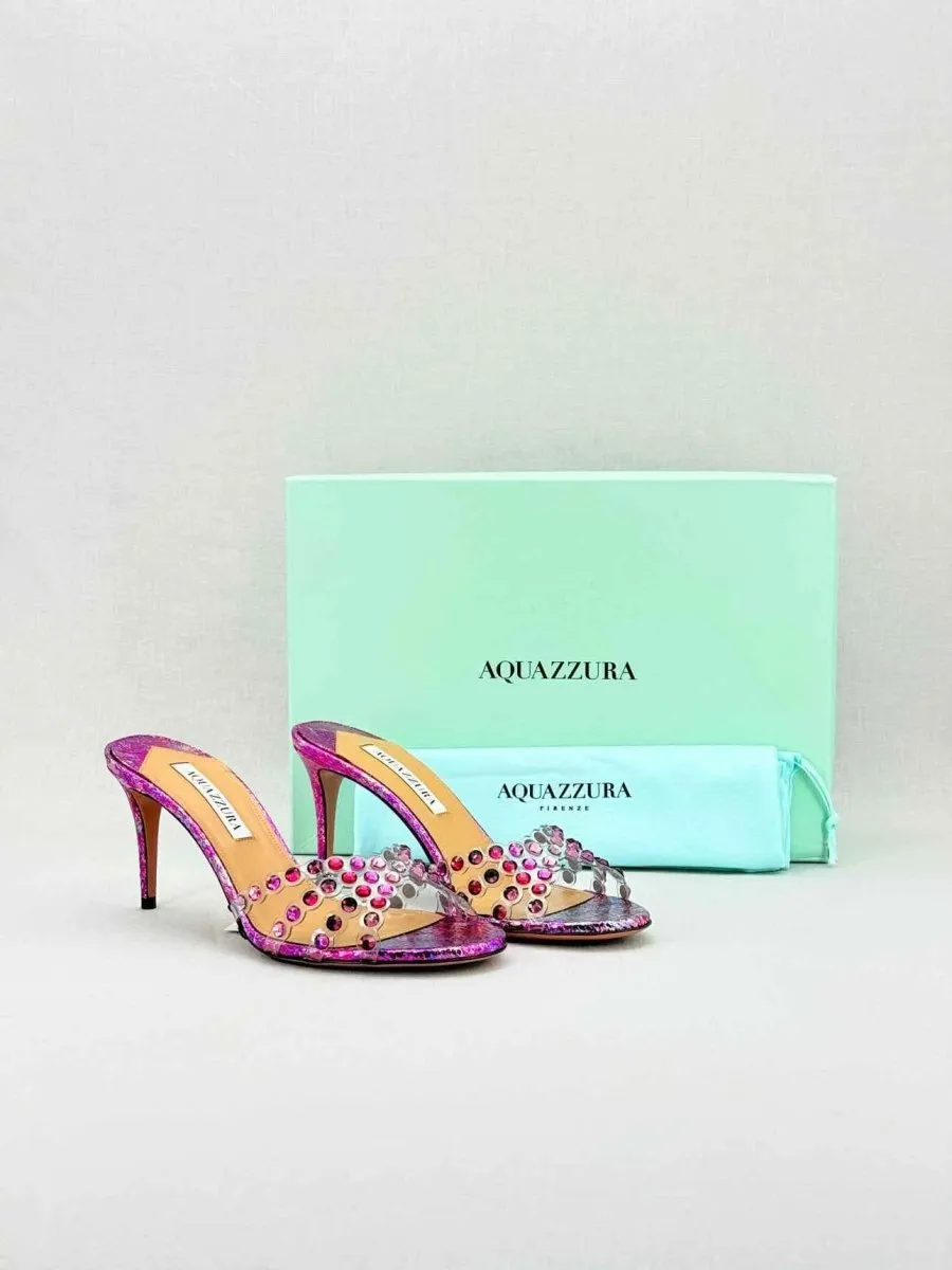AQUAZZURA Tequila Pink Mules 38.5