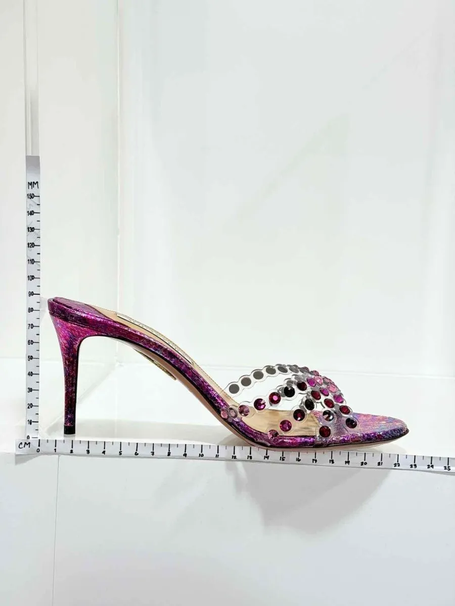 AQUAZZURA Tequila Pink Mules 38.5