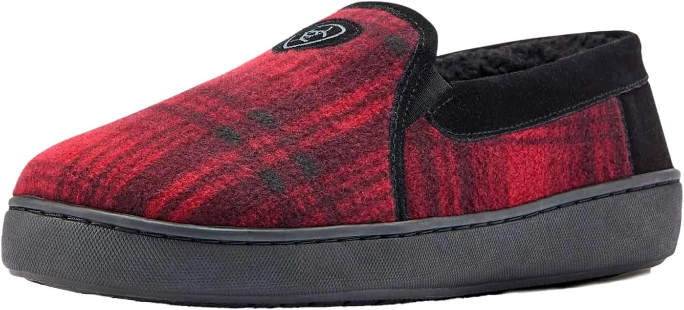ARIAT Men's Lincoln Wool & Suede Warm Soft Comfortable Indoor Outdoor Slippers with Sherpa Lining & Tpr Soles
