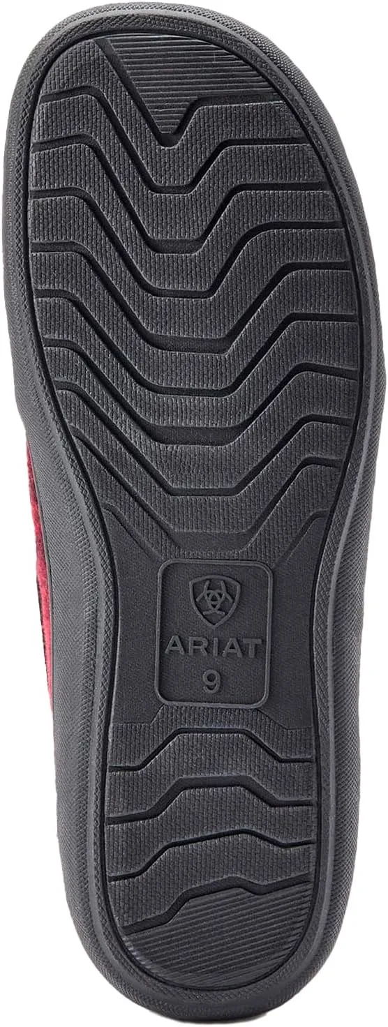 ARIAT Men's Lincoln Wool & Suede Warm Soft Comfortable Indoor Outdoor Slippers with Sherpa Lining & Tpr Soles