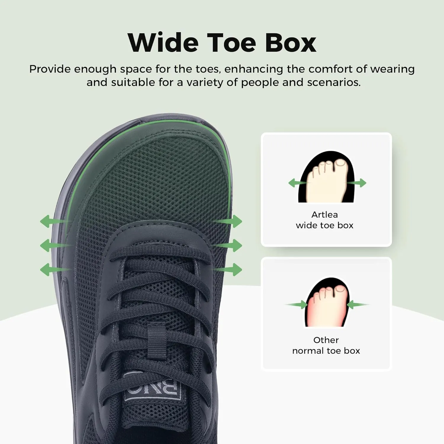 Artlea Wide Toe Box Walking Shoes Women Plantar Fasciitis Orthotic Sneakers Tennis Air Running Shoes Slip On Comfortable Sneakers US 6-11