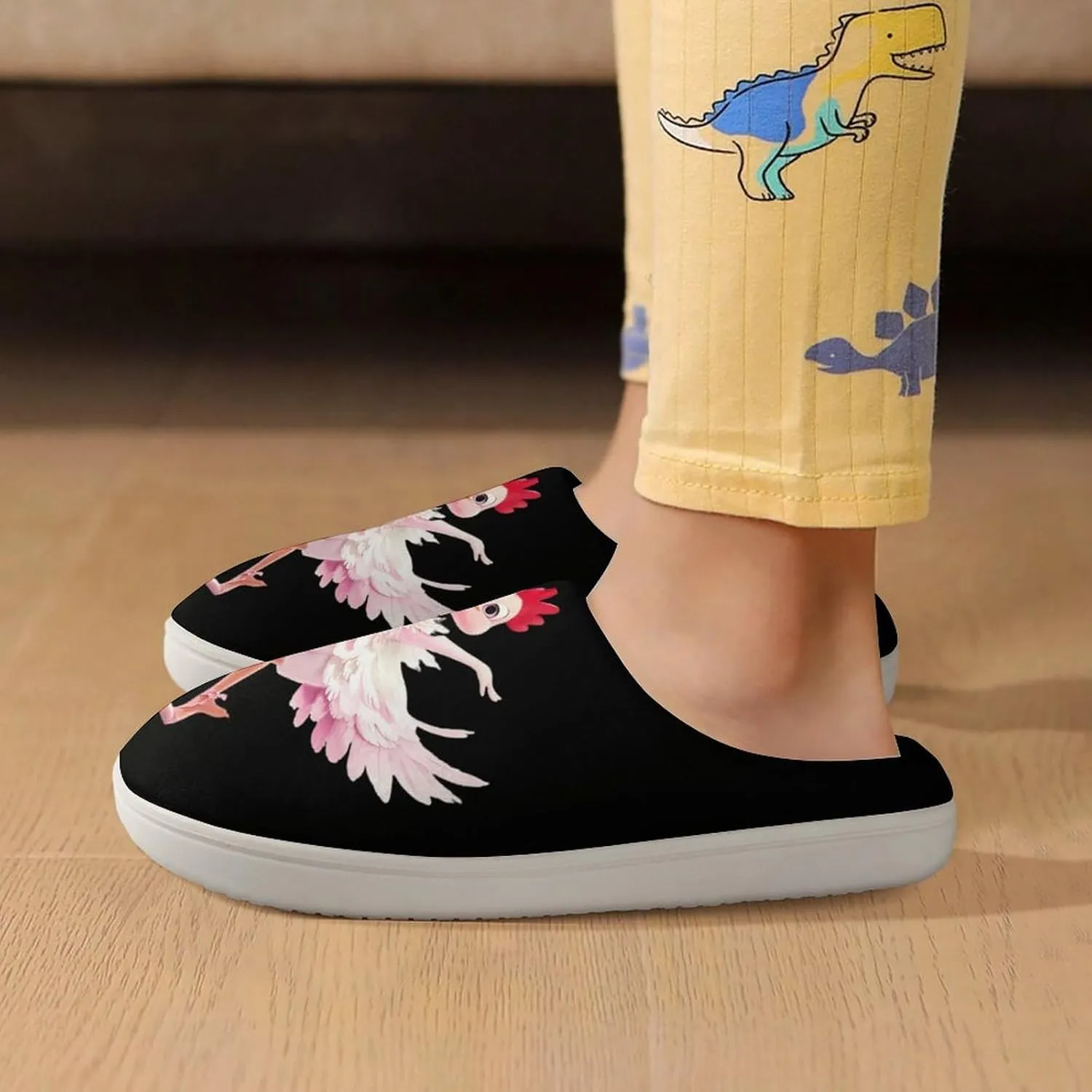 Ballerina Chicken Cute Cotton Slippers Anti-slip House Shoes Funny Slipper Indoor Outdoor