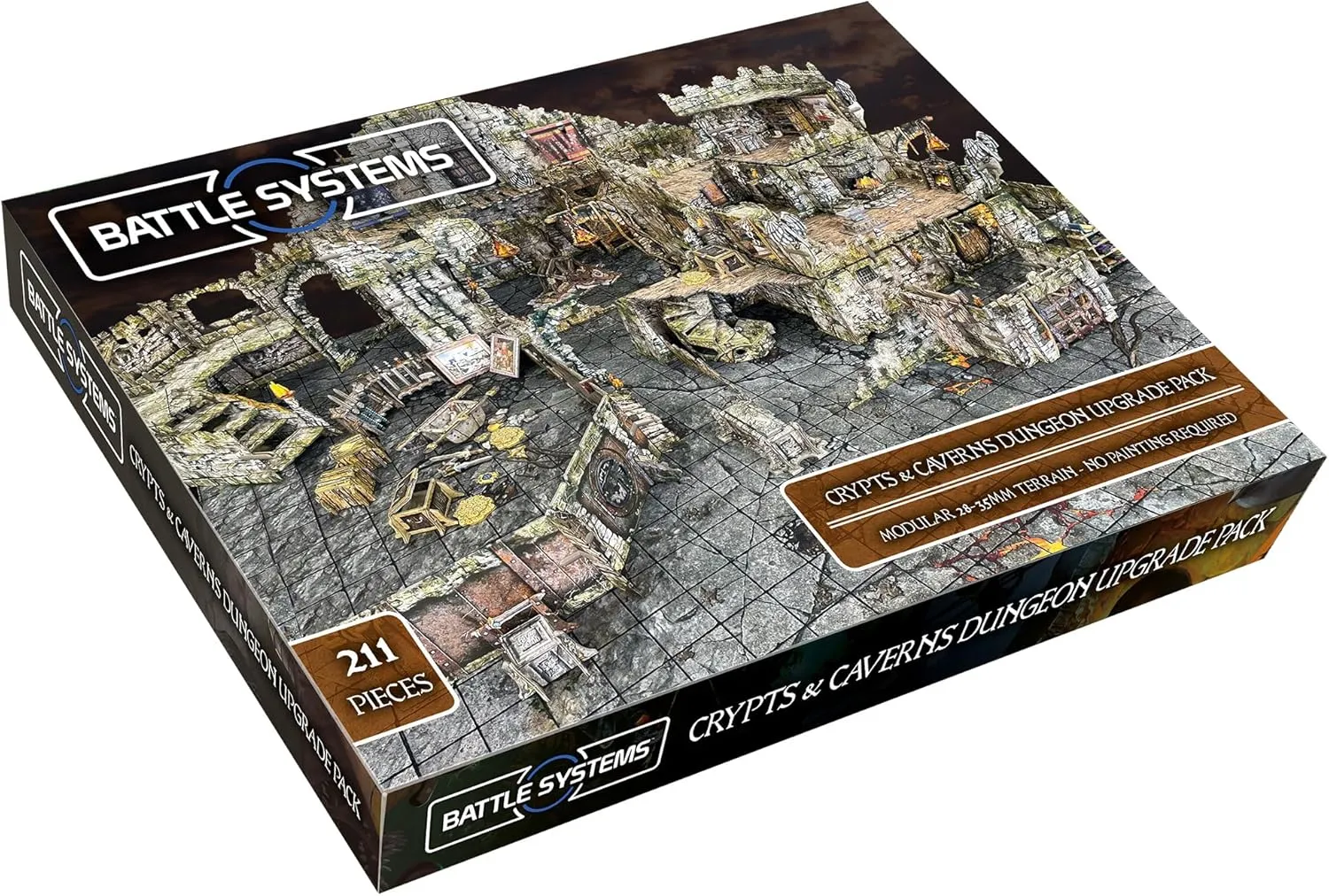 Battle Systems Fantasy Dungeon Terrain Crypts & Caverns Terrain Immersive Scenery for D&D DND Maladum Pathfinder RPGs Full Color Heavy Duty Cardstock Printed Both Sides
