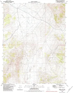 Bedell Flat NV topo map, 1:24000 Scale, 7.5 X 7.5 Minute, Historical, 1980, Updated 1984, 26.8 x 22 in
