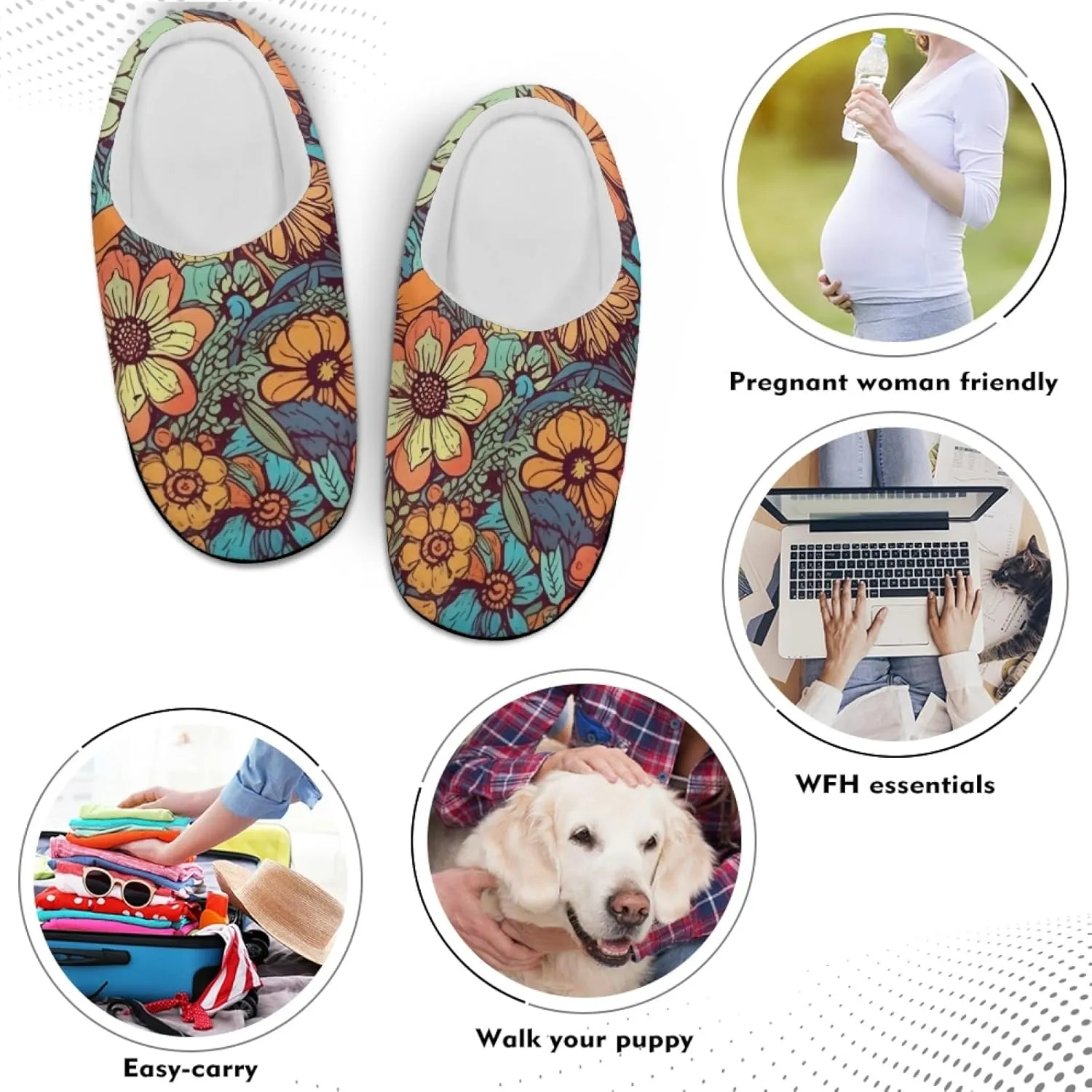 Bedroom Slippers for Adults Women House Slippers for Men