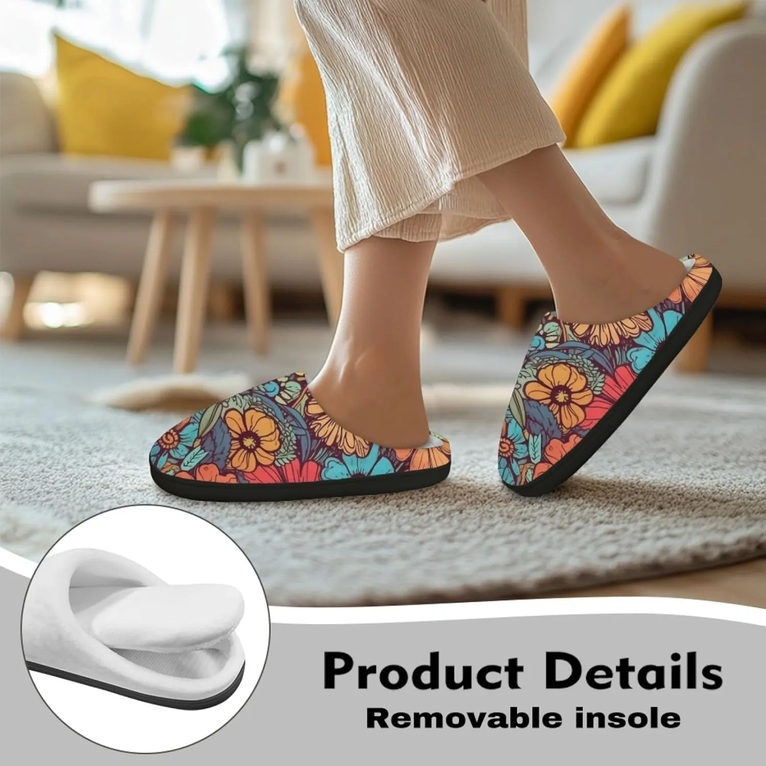 Bedroom Slippers for Adults Women House Slippers for Men