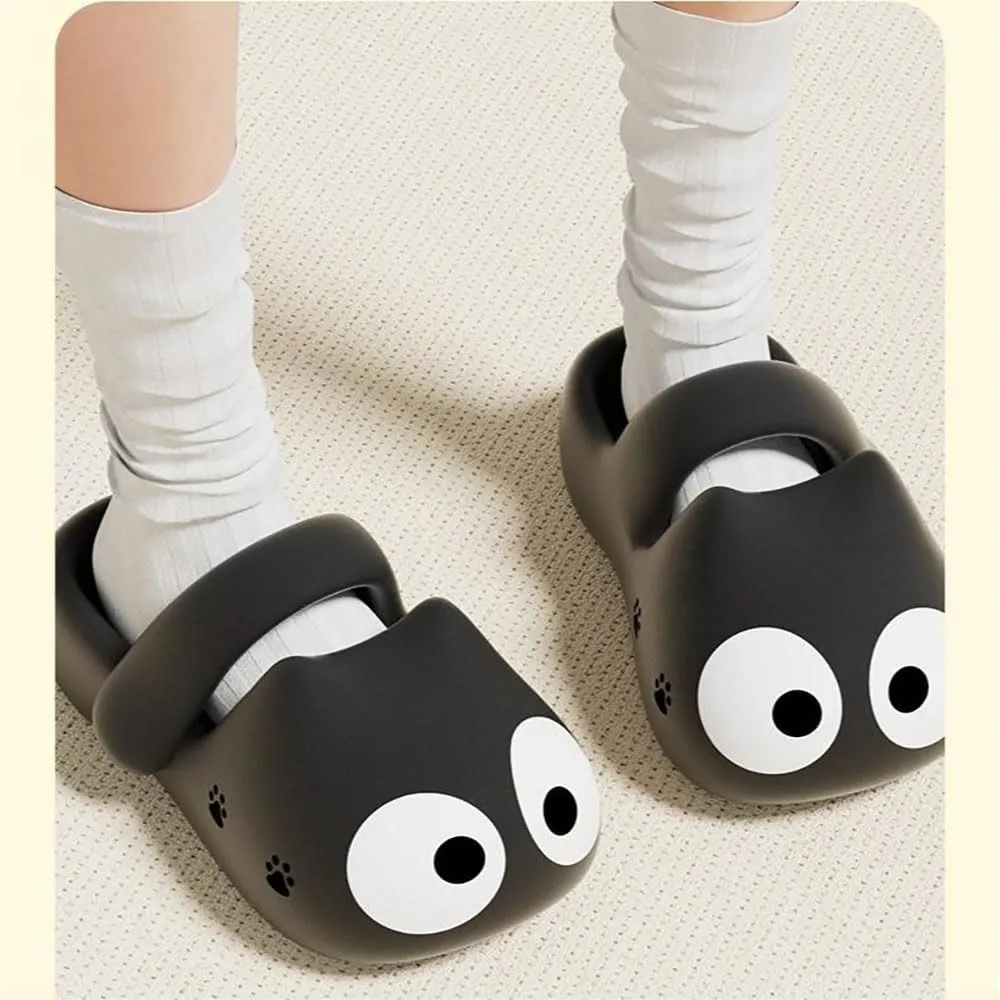 Big Eye Cat Slippers, Funny Cartoon Eva Non-Slip Thick Sole Indoor Outdoor Slides