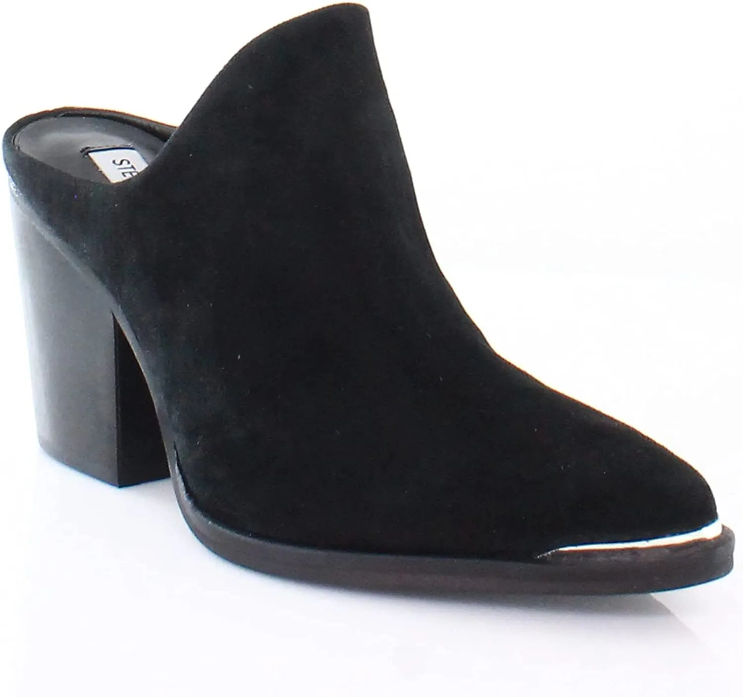 Black Toe Heel Pointed Block Slip On Fashion Candoo Suede Mules Outstanding Steve Madden Express shipping