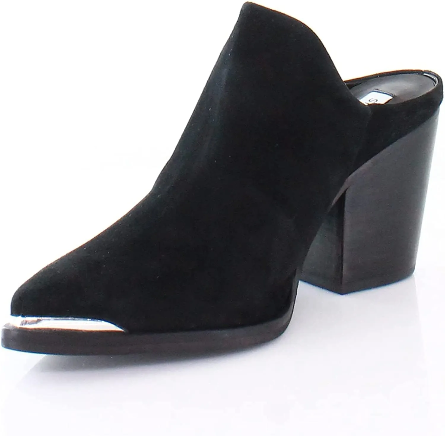 Black Toe Heel Pointed Block Slip On Fashion Candoo Suede Mules Outstanding Steve Madden Express shipping