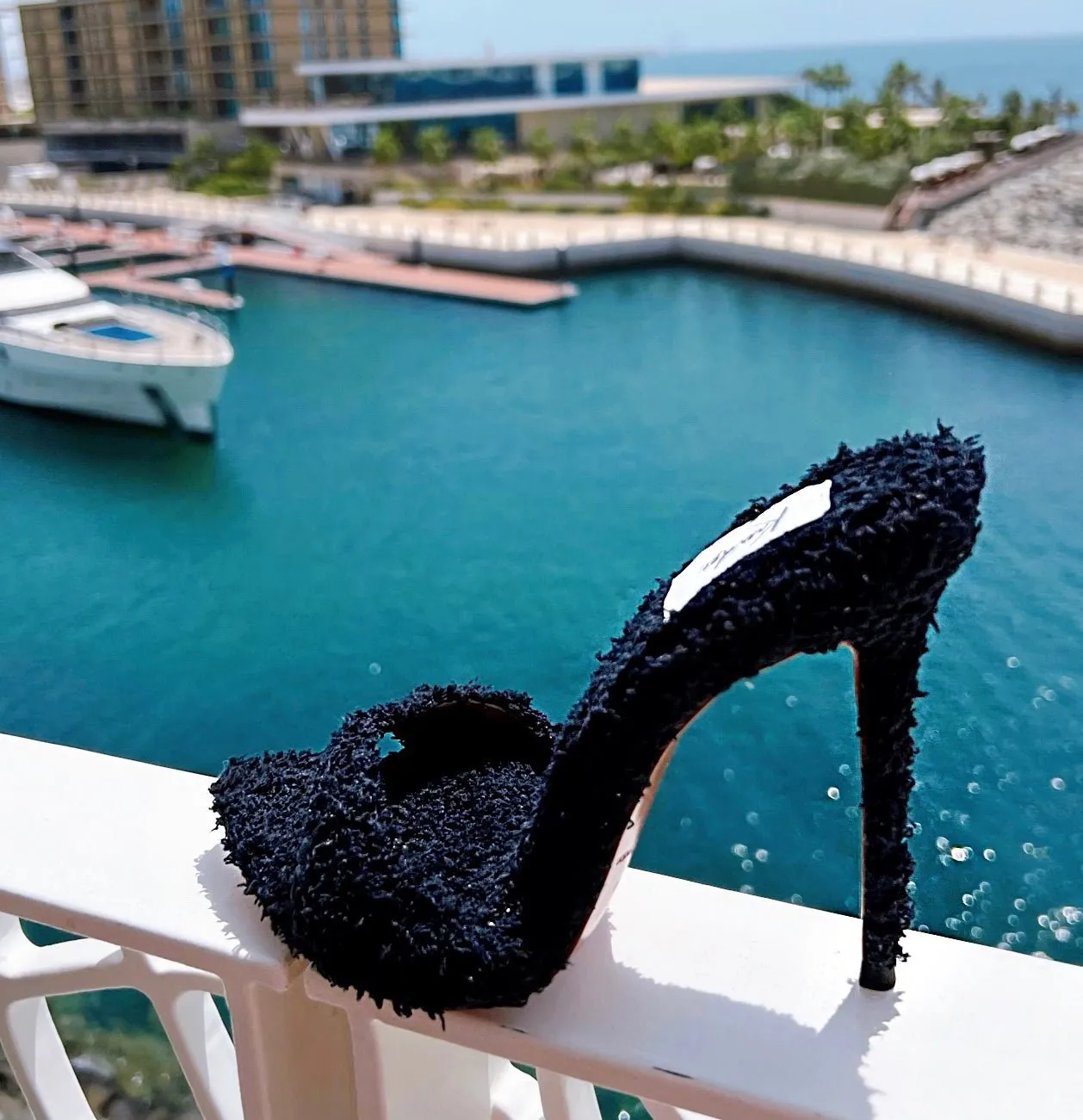 BLACK TOWEL MULES
