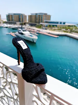 BLACK TOWEL MULES