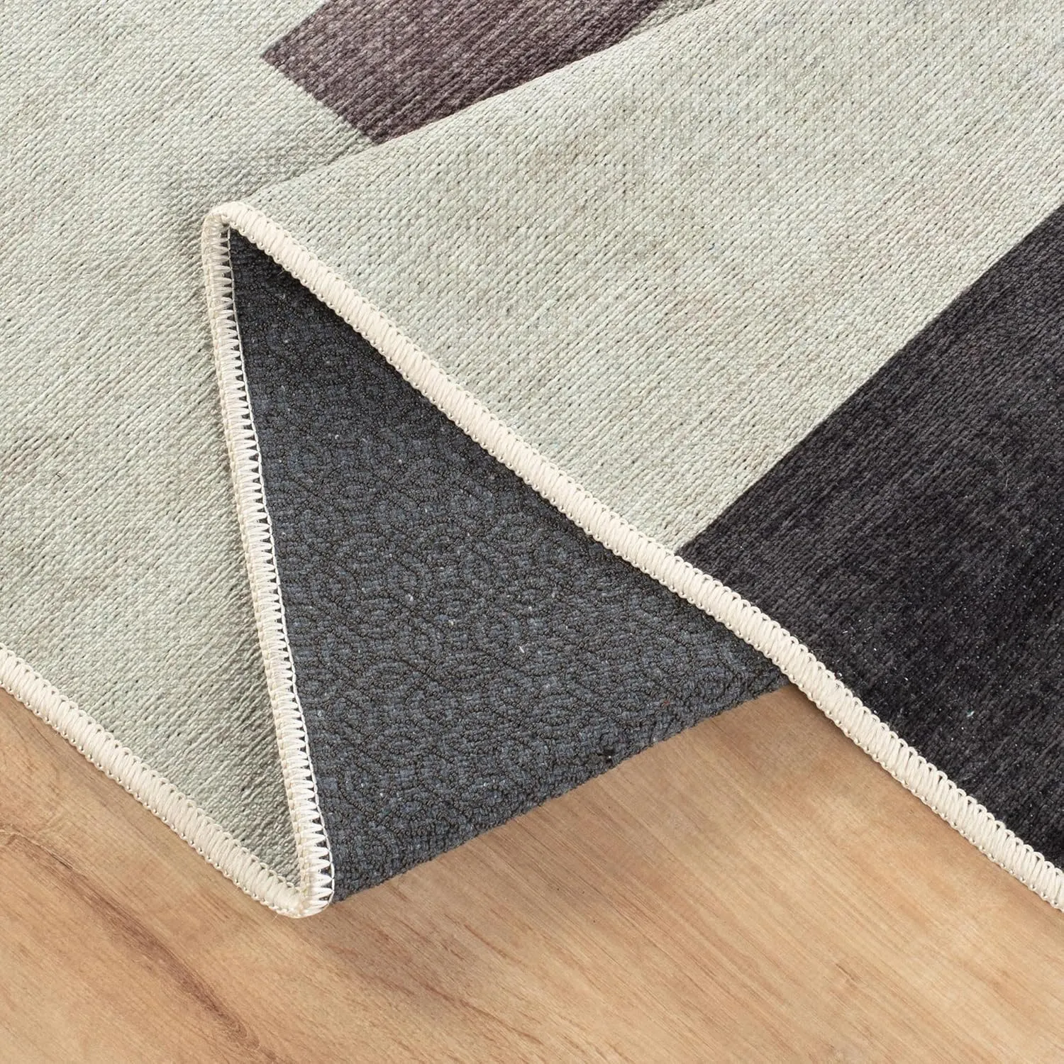 Bloom Rugs Washable Non-Slip 7 ft Runner - Beige/Pink Modern Geometric Runner for Entryway, Hallway, Bathroom, and Kitchen - Exact Size: 2.5' x 7'