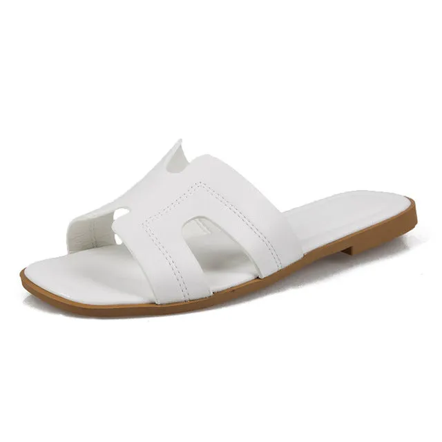 Brand summer cut out ladies sandals flat shoes Candy Color