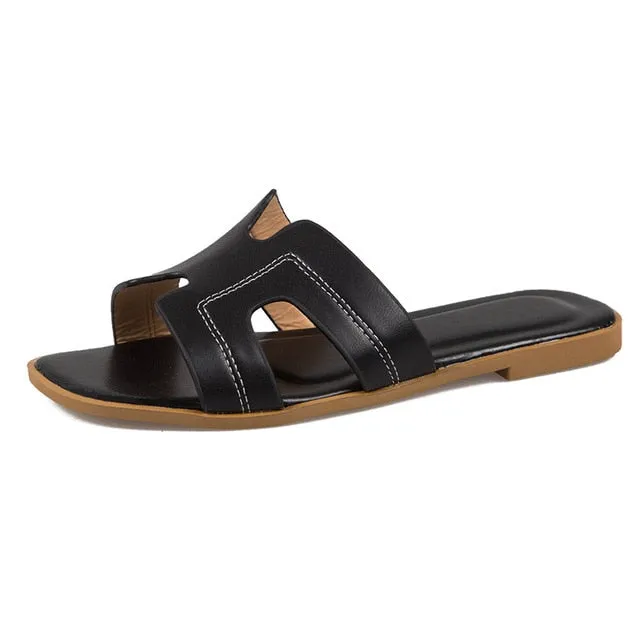 Brand summer cut out ladies sandals flat shoes Candy Color