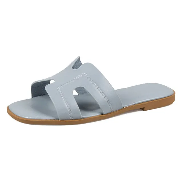 Brand summer cut out ladies sandals flat shoes Candy Color