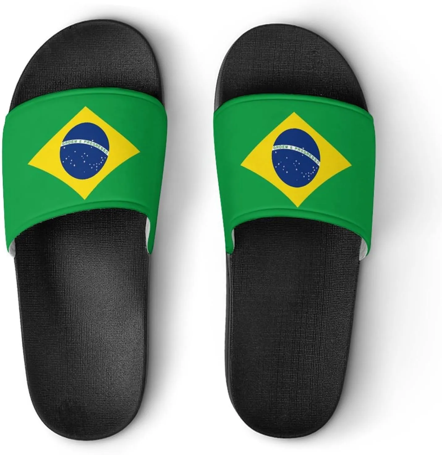 Brazilian Flag House Slippers for Women Men Shower Slides Bathroom Sandals