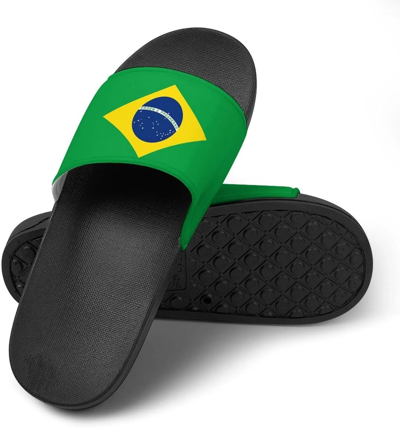 Brazilian Flag House Slippers for Women Men Shower Slides Bathroom Sandals