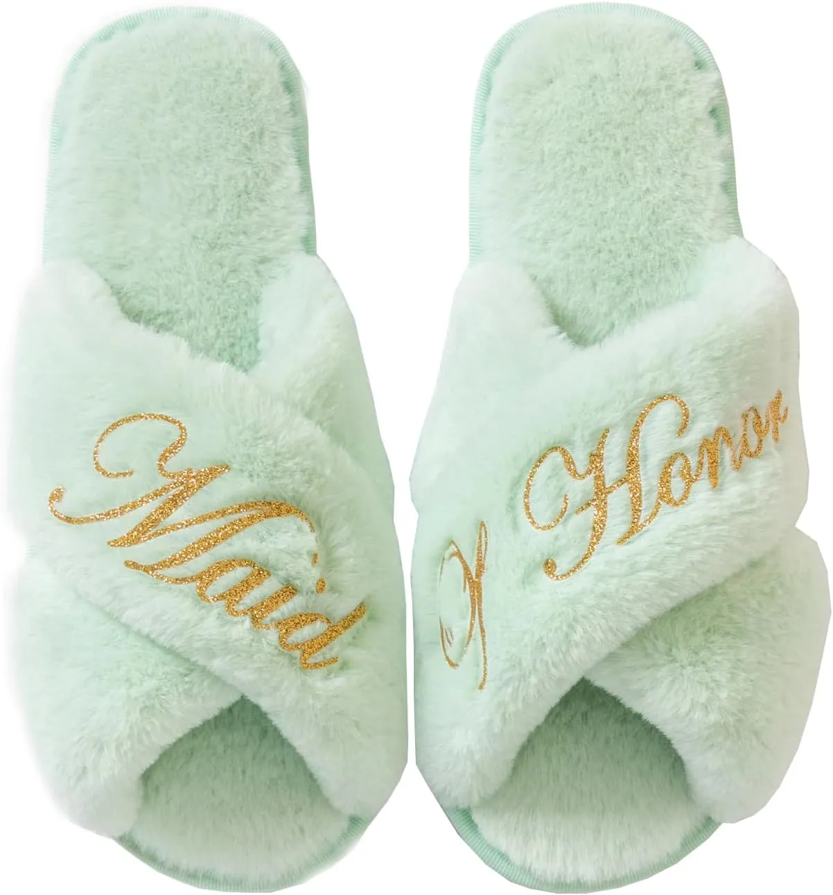 Bridal Slipper - Bridesmaid & Bachelorette Gifts - Forest Green - Bridal Shower
